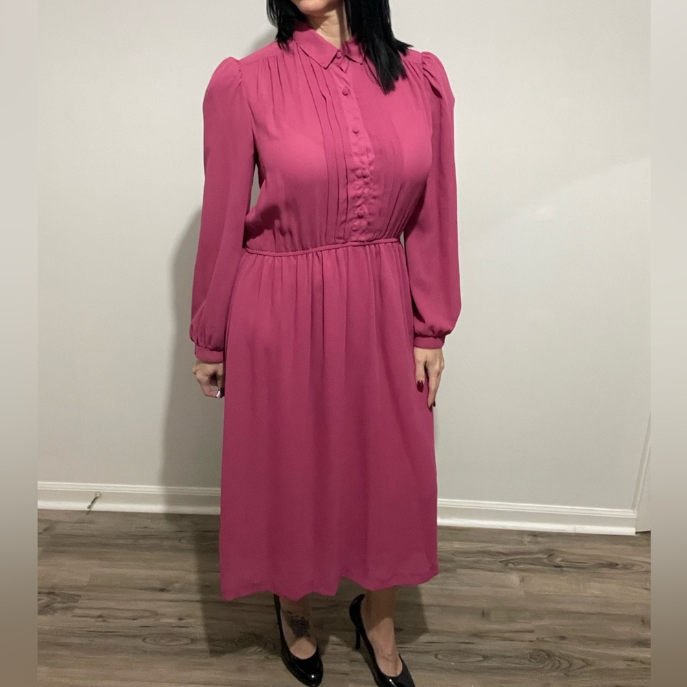 Vintage CoCo Long Sleeve Midi Dress, 60’s 70’s Era, GUC!